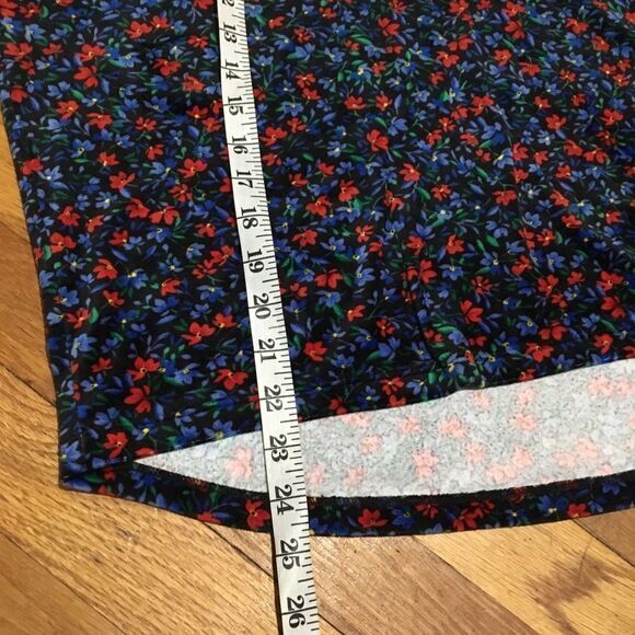 LOFT FLORAL V NECK SHORT SLEEVE LUX VELVET TOP SMALL COTTAGECORE BOHO - Picture 8 of 12
